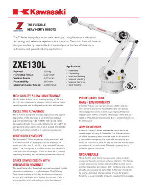 Kawasaki ZXE130L The Flexible Heavy-Duty Robots