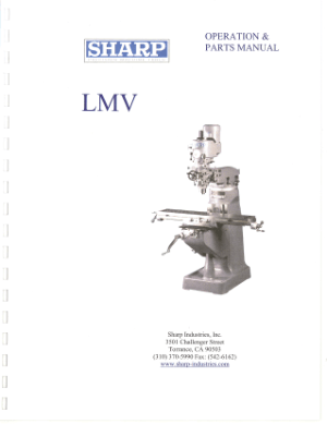 Sharp LMV Operation and Parts Manual