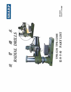 Sharp Radial Drill RD-1230 TPR-1230 Parts List