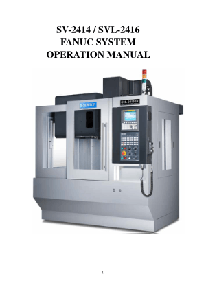 Sharp SVL2416 Fanuc Operation Manual