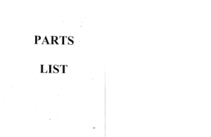 Sharp TMV Parts List