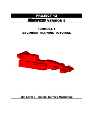 Beginner F1 Tutorial Mastercam version 9