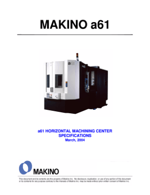 Makino A61 Specifications