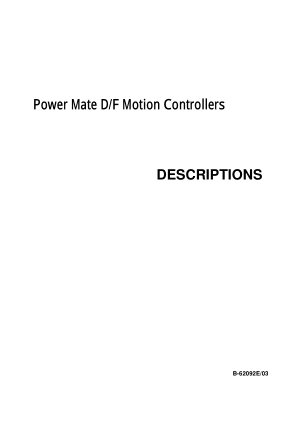 Fanuc Power Mate-D/F Descriptions Manual B-62092E/03