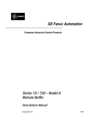 Fanuc Series 15i/150i-Model A Remote Buffer Descriptions Manual B-63322EN-1/01