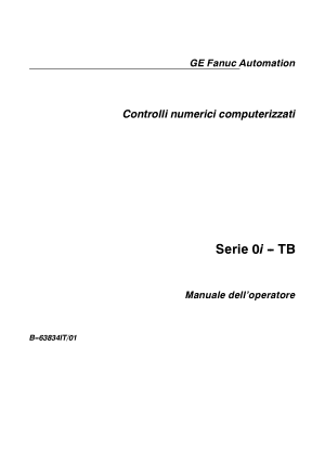 Fanuc Serie 0i-TB Manuale dell’operatore B-63834IT/01