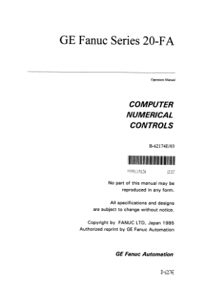 Fanuc 20-FA Operator Manual B-62174E/03