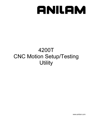 ANILAM 4200T CNC Motion Setup / Testing Utility