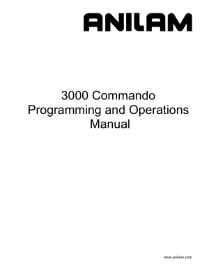 ANILAM 3000 Commando Programming and Operations Manual