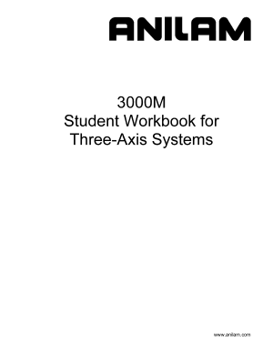 ANILAM 3000M Student Workbook for Three-Axis Systems