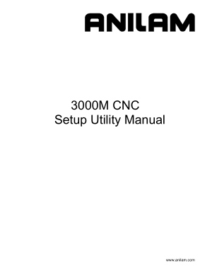ANILAM 3000M CNC Setup Utility Manual