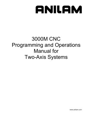 ANILAM 3000M CNC Programming and Operations Manual for Two-Axis Systems