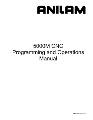ANILAM 5000M CNC Programming and Operations Manual