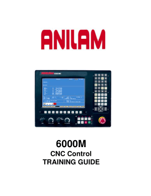 ANILAM 6000M 5000M CNC Control TRAINING GUIDE