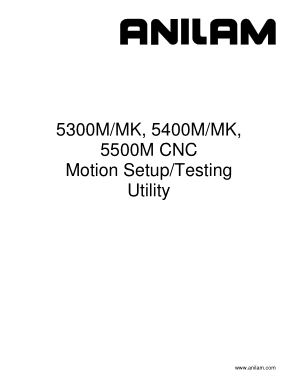 ANILAM 5300 5400 5500M/MK CNC Motion Setup/ Testing Utility