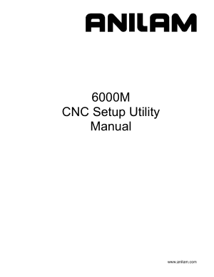 ANILAM 6000M CNC Setup Utility Manual