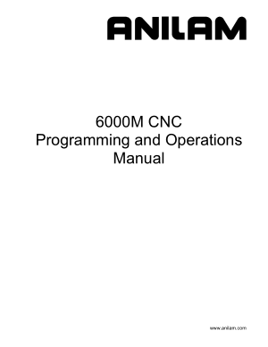ANILAM 6000M CNC Programming and Operations Manual