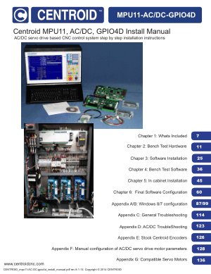 Centroid MPU11, AC/DC, GPIO4D Install Manual