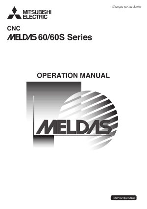 Mitsubishi CNC MELDAS 60/60S Series Operation Manual