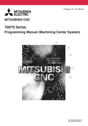 Mitsubishi CNC 700/70 Series Mill Programming Manual