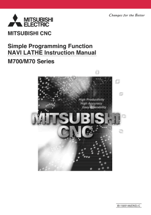 Mitsubishi CNC M700/M70 Series NAVI LATHE Instruction Manual
