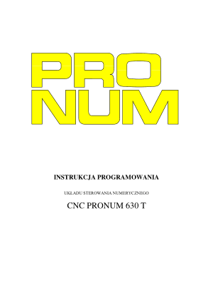 Instrukcja Programowania PRONUM 630T