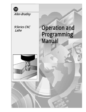 Allen-Bradley 9/Series CNC Lathe Programming Manual