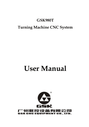 GSK980T CNC Lathe User Manual