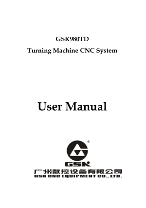 GSK980TD CNC Turning User Manual