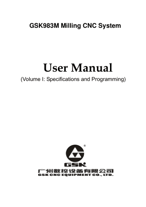 GSK983M CNC Milling Programming Manual