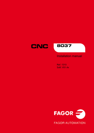 Fagor 8037 CNC Installation Manual