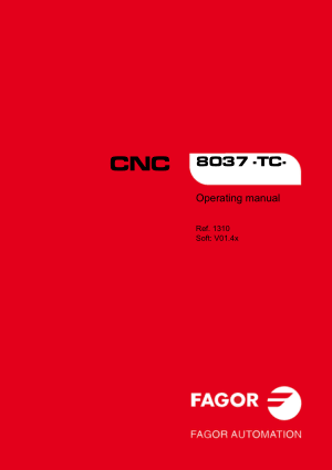 Fagor 8037TC CNC Operating Manual