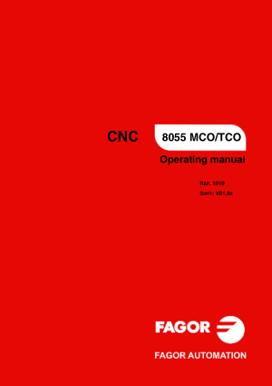 Fagor 8055 MCO/TCO Operating Manual