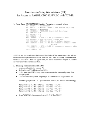 FAGOR 8055 CNC Windows NT TCP/IP